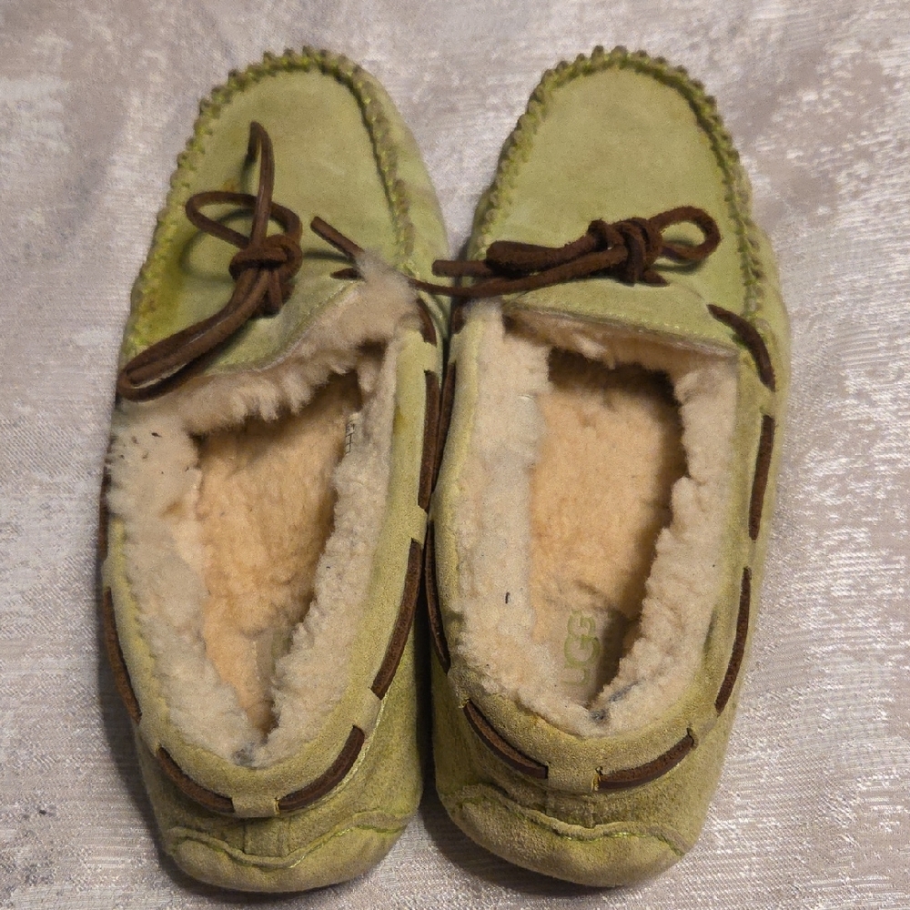 UGG Green Suede Slippers - Picture 3 of 7
